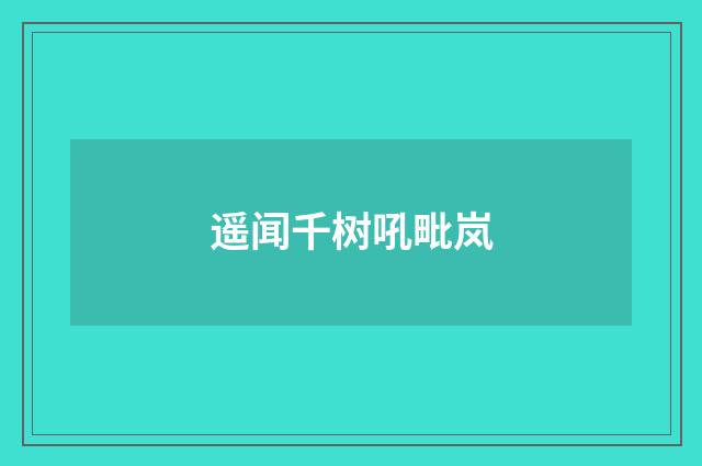 遥闻千树吼毗岚