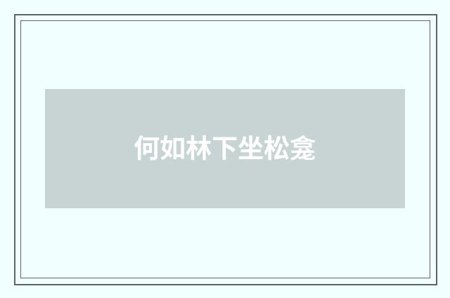 何如林下坐松龛