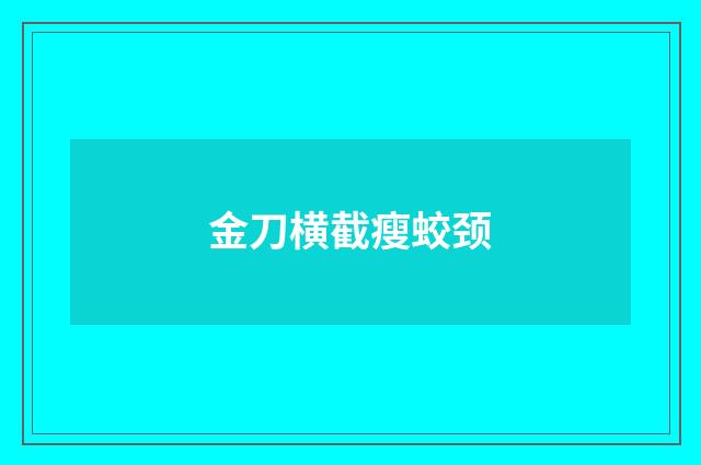 金刀横截瘦蛟颈