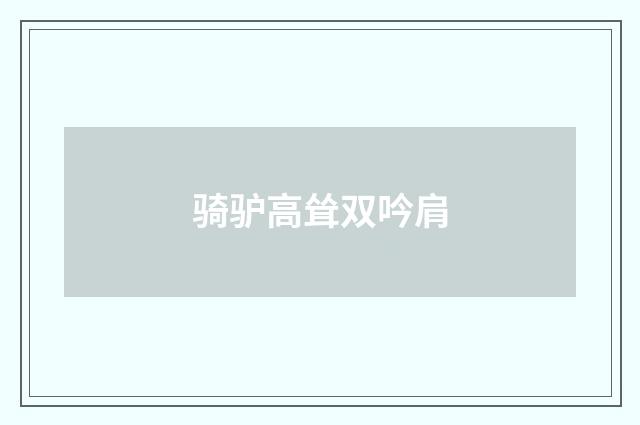 骑驴高耸双吟肩