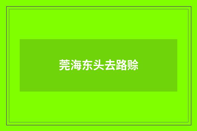 莞海东头去路赊