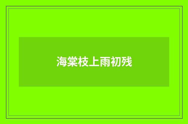 海棠枝上雨初残