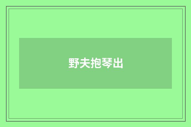 野夫抱琴出