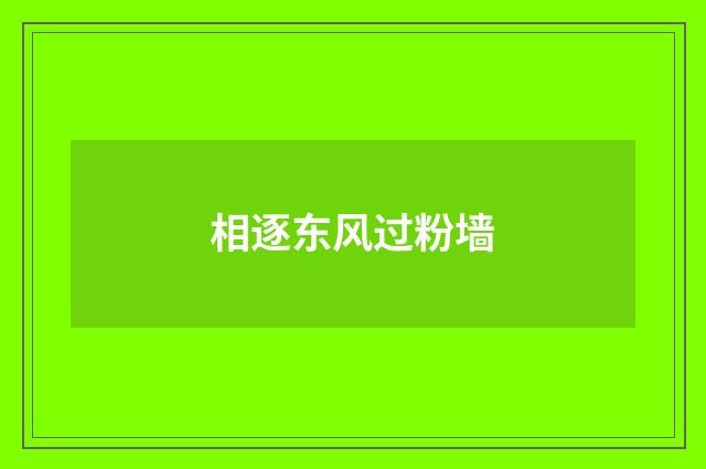 相逐东风过粉墙