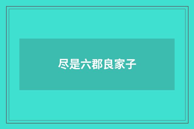 尽是六郡良家子