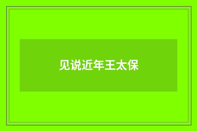 见说近年王太保