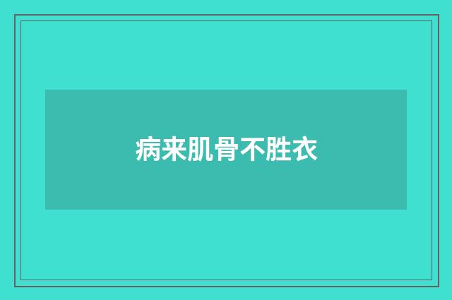 病来肌骨不胜衣