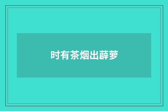 时有茶烟出薜萝