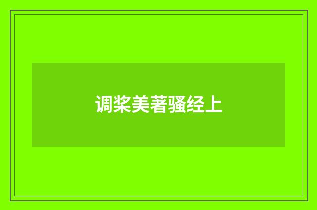 调桨美著骚经上