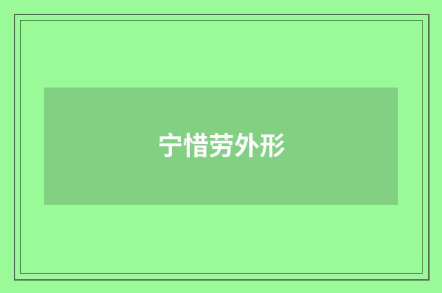 宁惜劳外形