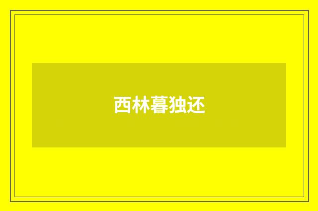 西林暮独还