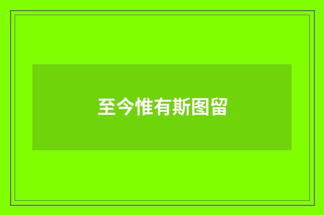 至今惟有斯图留