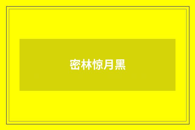 密林惊月黑