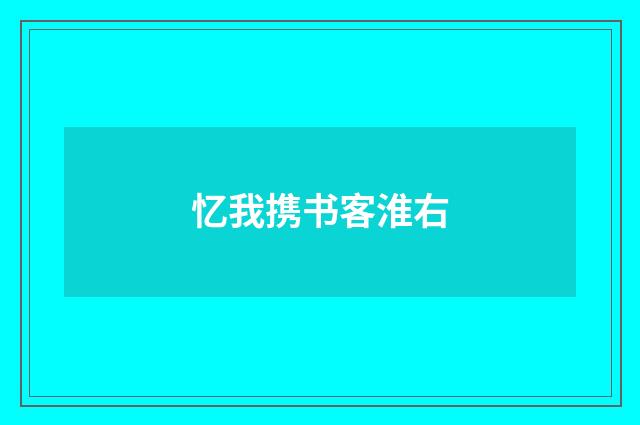 忆我携书客淮右