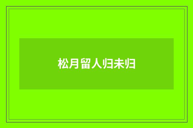 松月留人归未归