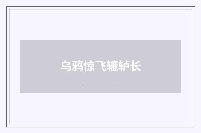 乌鸦惊飞辘轳长