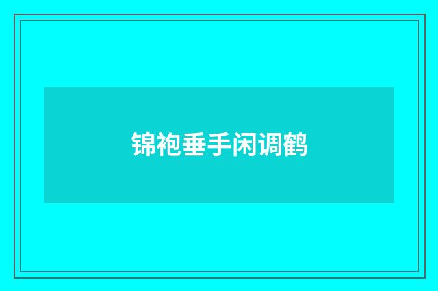 锦袍垂手闲调鹤