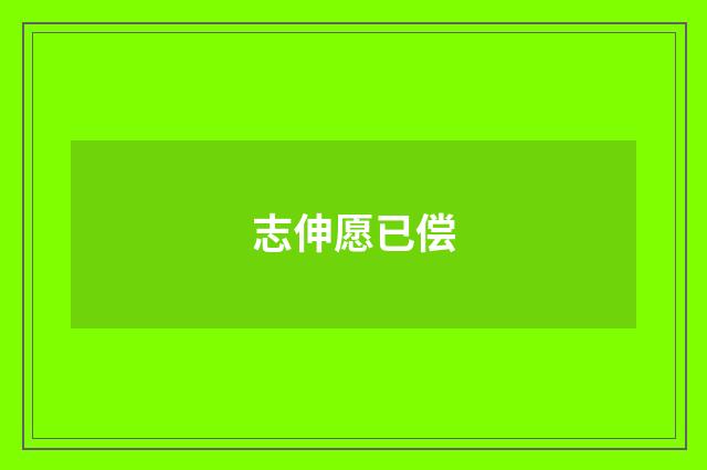 志伸愿已偿