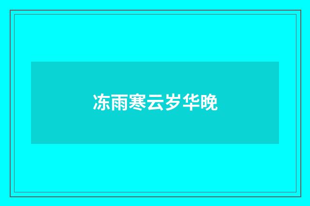冻雨寒云岁华晚
