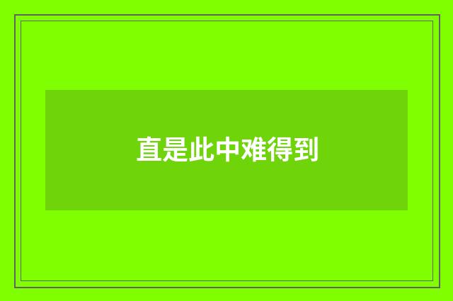 直是此中难得到
