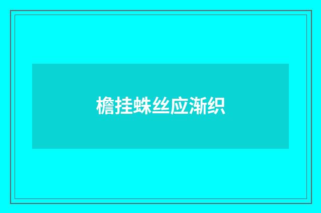檐挂蛛丝应渐织