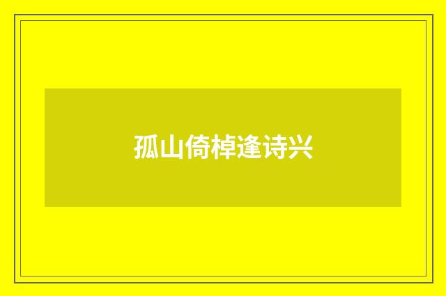 孤山倚棹逢诗兴