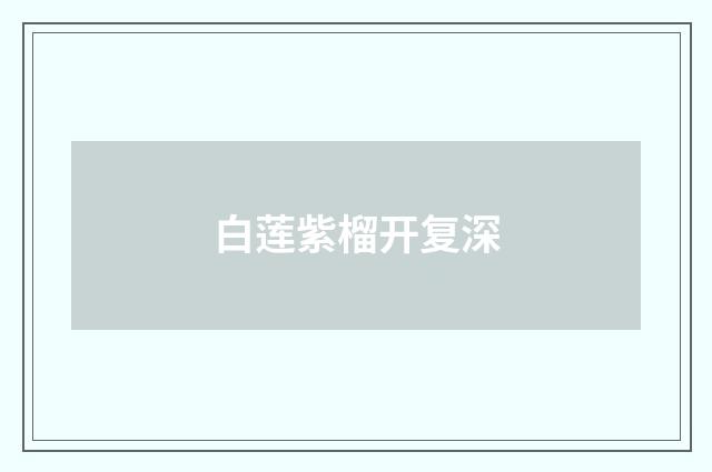 白莲紫榴开复深