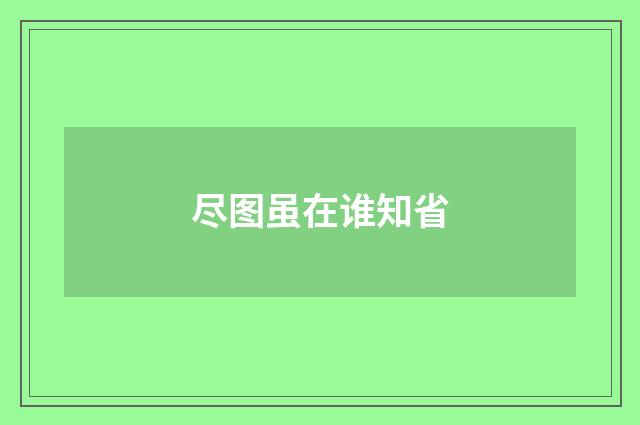 尽图虽在谁知省