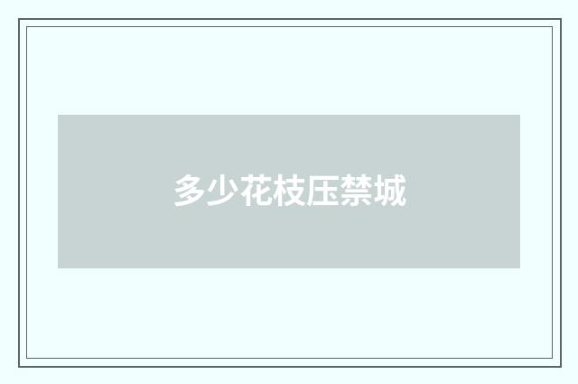 多少花枝压禁城