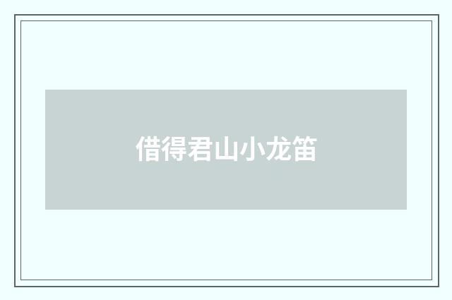 借得君山小龙笛