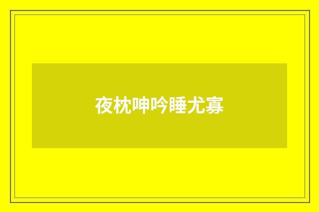 夜枕呻吟睡尤寡