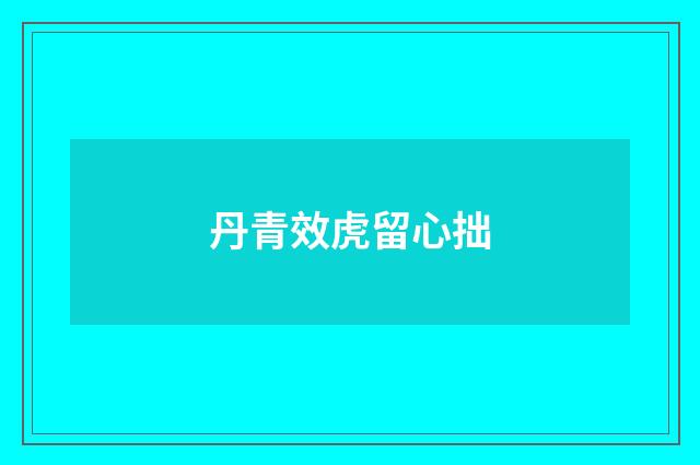 丹青效虎留心拙
