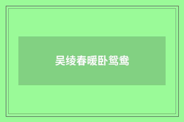 吴绫春暖卧鸳鸯