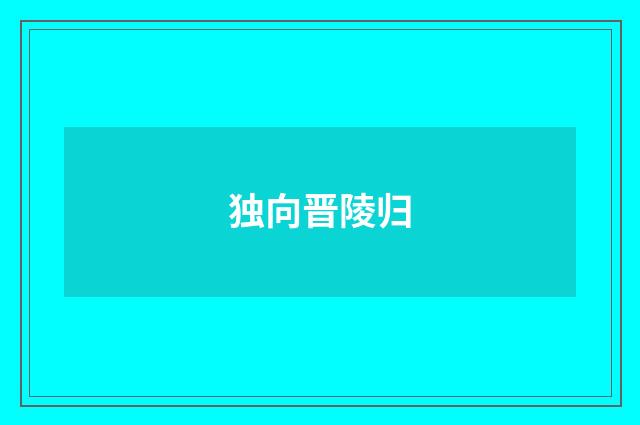 独向晋陵归