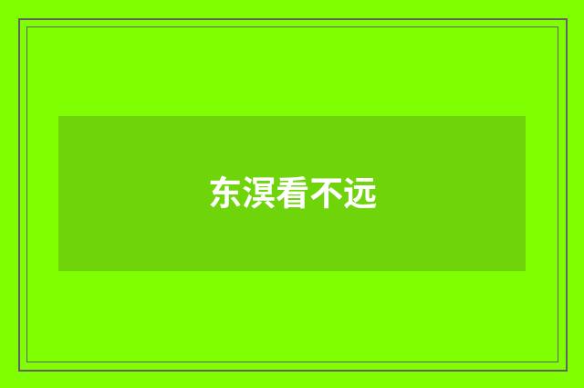 东溟看不远