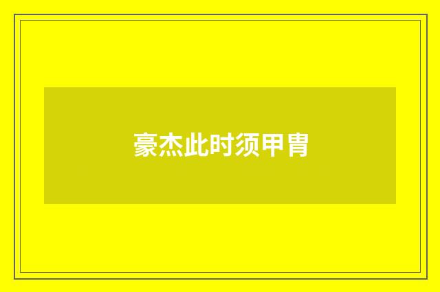 豪杰此时须甲胄