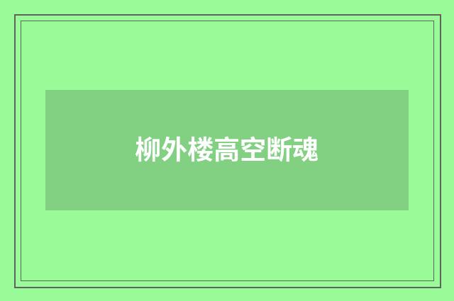 柳外楼高空断魂
