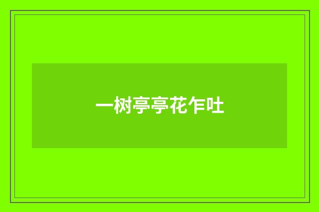 一树亭亭花乍吐