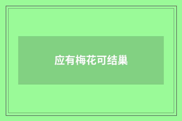 应有梅花可结巢