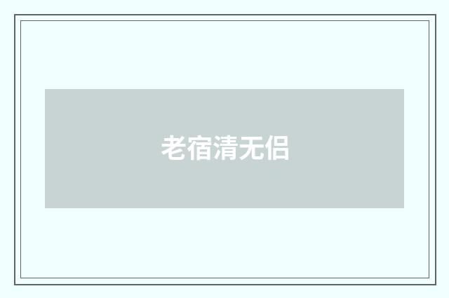 老宿清无侣