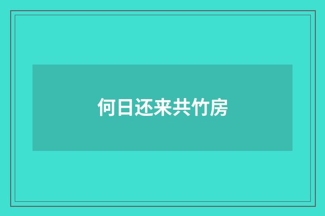 何日还来共竹房