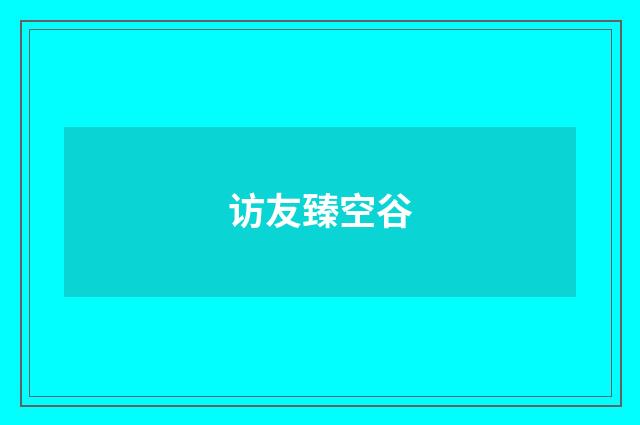 访友臻空谷