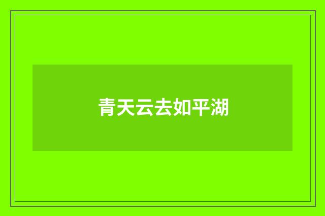 青天云去如平湖