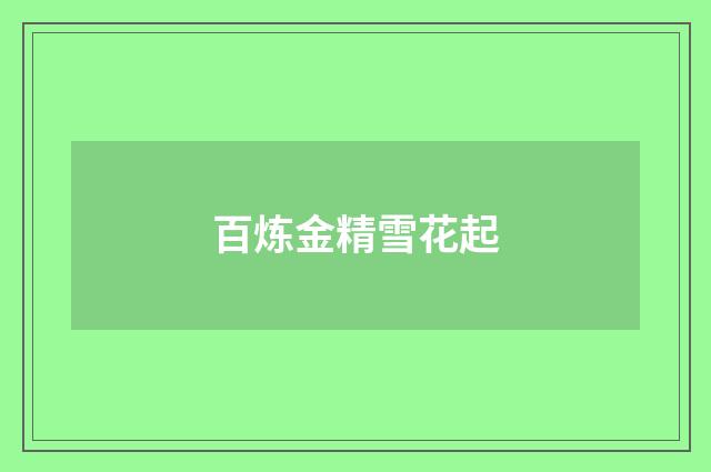 百炼金精雪花起