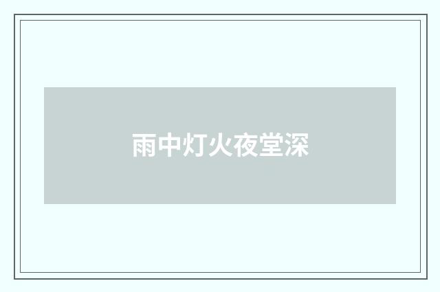 雨中灯火夜堂深