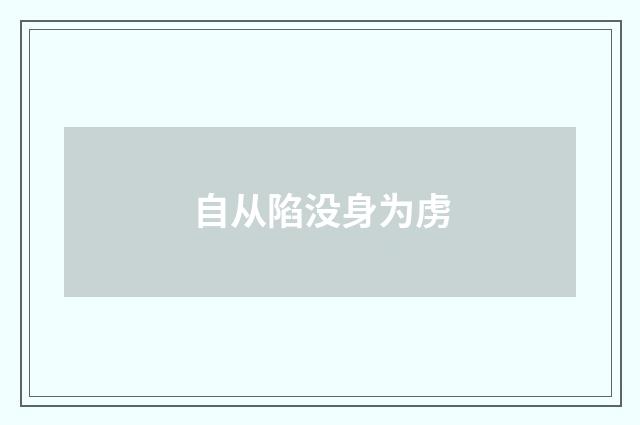 自从陷没身为虏