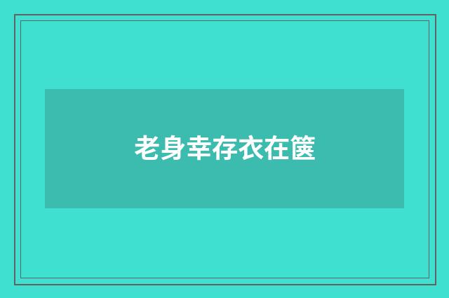 老身幸存衣在箧
