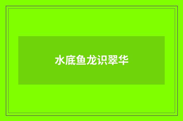 水底鱼龙识翠华