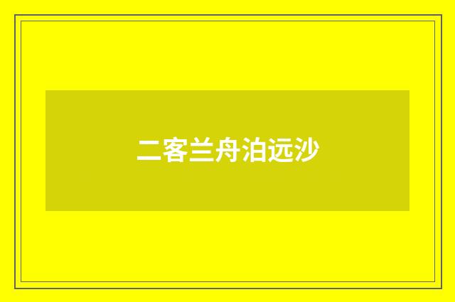 二客兰舟泊远沙
