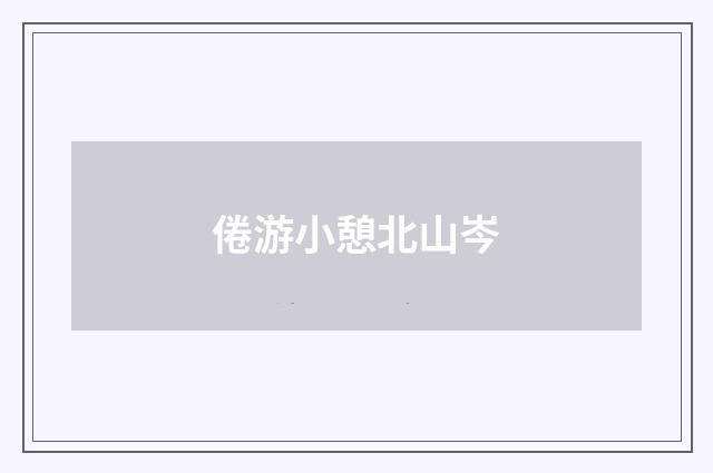 倦游小憩北山岑